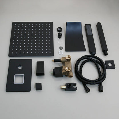 KEMAIDI Matte Black LED Shower Set