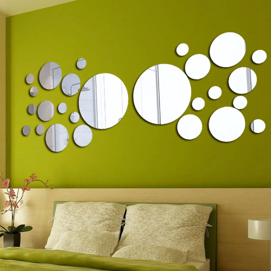 Reflective Circle Mirror Decals Set
